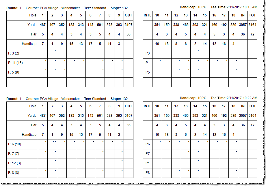 Tee Sheets Flyer Golf